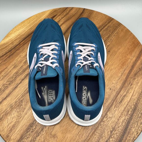 Brooks Launch 7 Shoes Womens Size 8.5 B Blue Running Comfort Walking Gym Sneaker - Picture 5 of 8
